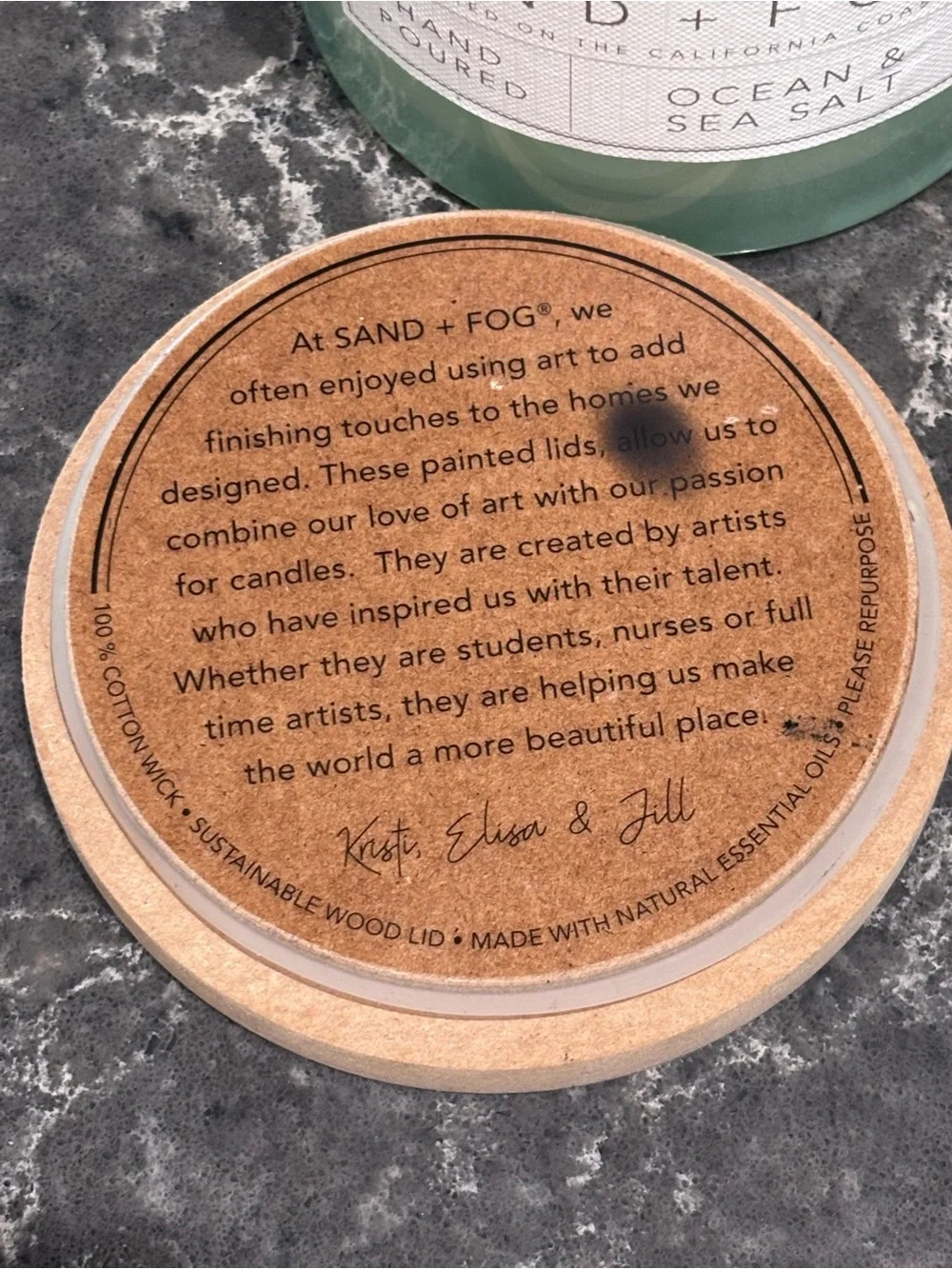 ❗️Sand + Fog Ocean & Sea Salt Scented Candle - Mom Floral Lid Mother’s Day!
